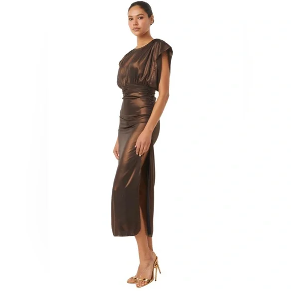NWT Misa Los Angeles Charlize Dress - Bronze - Picture 2 of 5